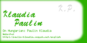 klaudia paulin business card